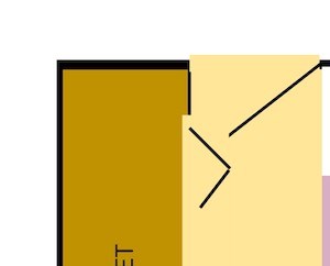 1x1-VSC Villa San Carlos 1x1 floor plan with large closets, pantry, and walk-in shower